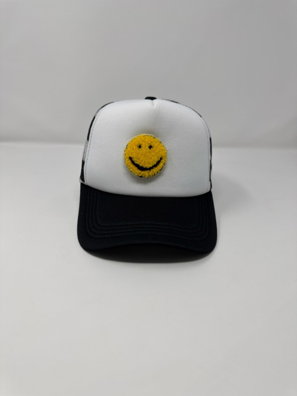 3D Smiley Face Buffalo Plaid Trucker Hat SnapBack - Picture 2 of 7